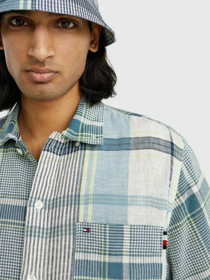 Tommy Hilfiger Madras Check Short Sleeve Shirt Lofty BlueMulti Mens Shirts Popular