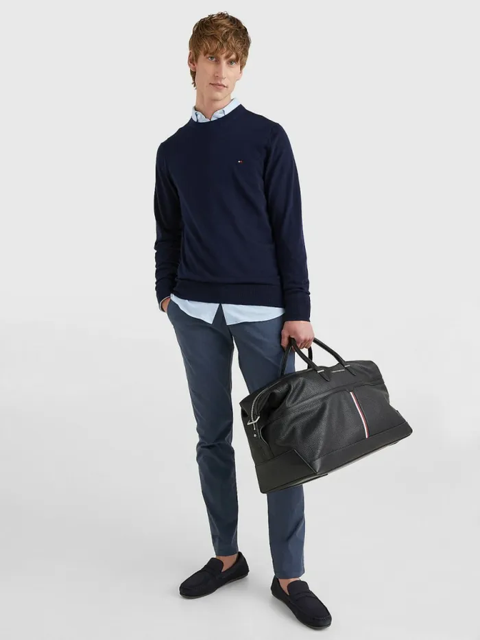 Tommy Hilfiger Merino Wool Crew Neck Jumper Desert Sky Mens Knitwear Gift 4 You