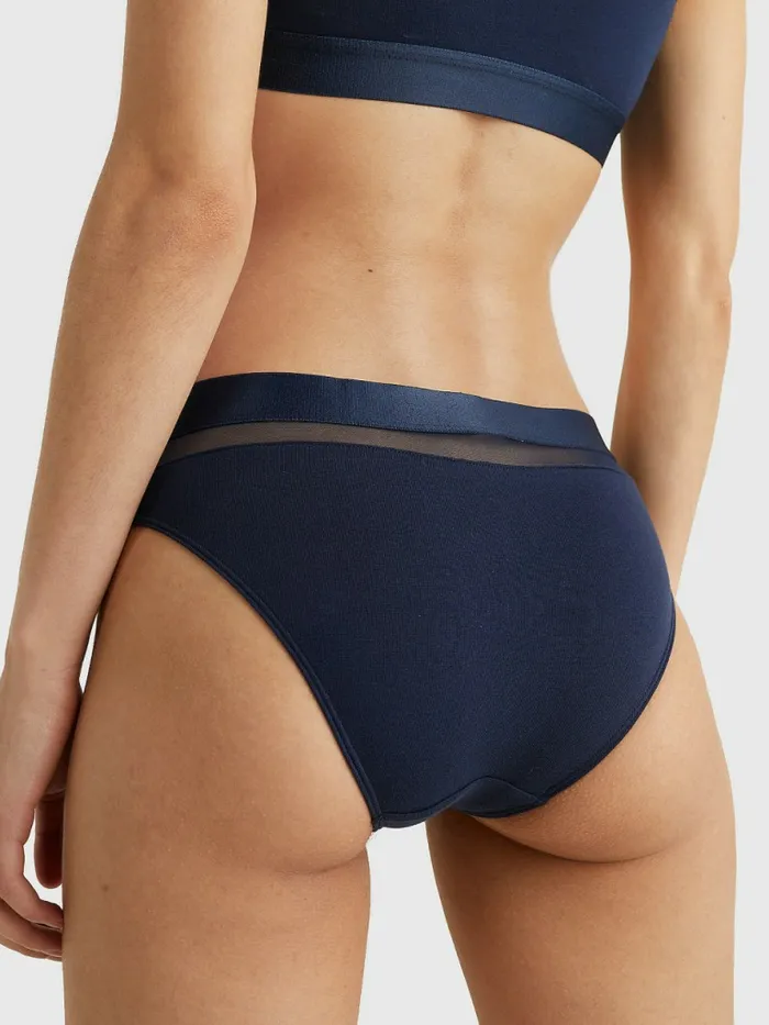 Tommy Hilfiger Mesh Inset Stretch Cotton Briefs Navy Blazer Womens Essentials