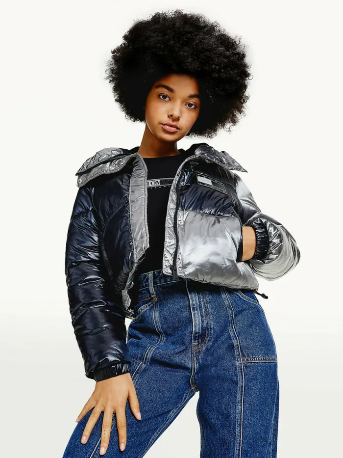 Tommy Hilfiger Metallic ColourBlocked Down Puffer Jacket Silver Womens Coats and Jackets Fashion Tommy Hilfiger Metallic ColourBlocked Down Puffer Jacket Silver Womens Coats and Jackets Fashion