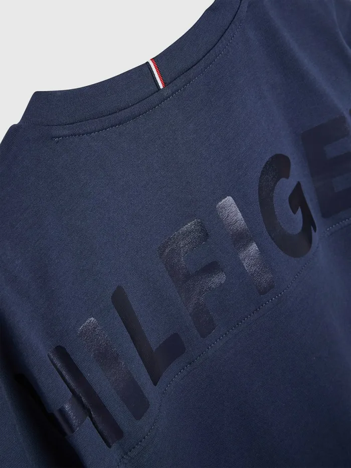 Tommy Hilfiger Metallic Logo Organic Cotton TShirt Twilight Navy Girls Tops and TShirts Gift 4 You