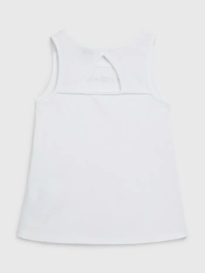 Tommy Hilfiger Metallic Logo Tank Top White Girls Tops and TShirts Cheap On Sale