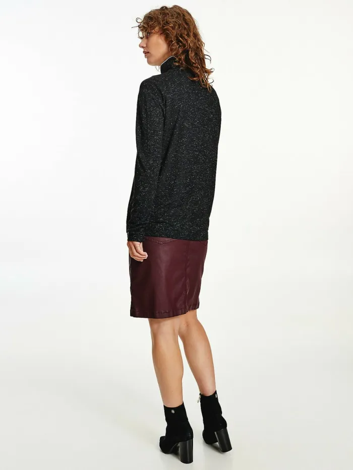 Tommy Hilfiger Metallic Roll Neck Jumper Black Womens TShirts Gift Ideas
