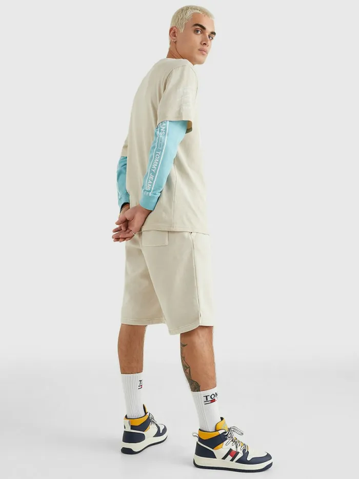 Tommy Hilfiger Mixed Logo TShirt Savannah Sand Mens TShirts On Sale