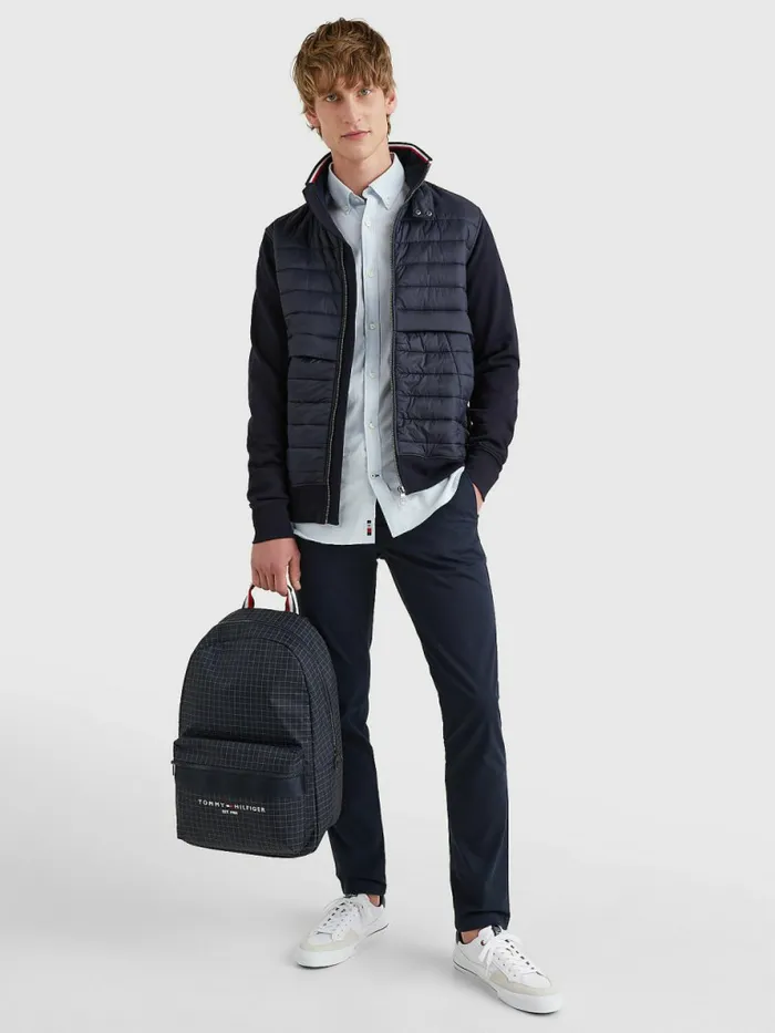 Tommy Hilfiger Mixed Media ZipThru Jacket Desert Sky Mens Sweatshirts and Hoodies Cheap On Sale