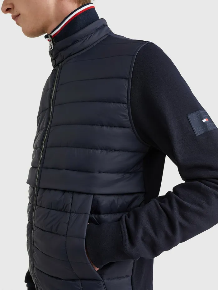 Tommy Hilfiger Mixed Media ZipThru Jacket Desert Sky Mens Sweatshirts and Hoodies Cheap On Sale