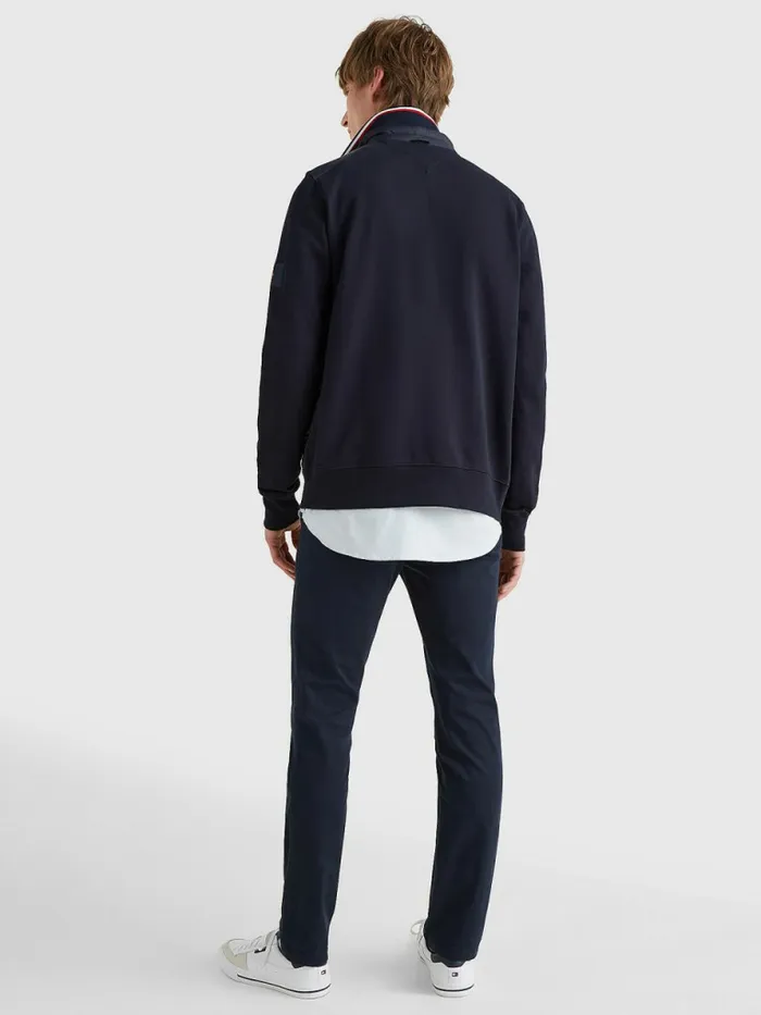 Tommy Hilfiger Mixed Media ZipThru Jacket Desert Sky Mens Sweatshirts and Hoodies Cheap On Sale