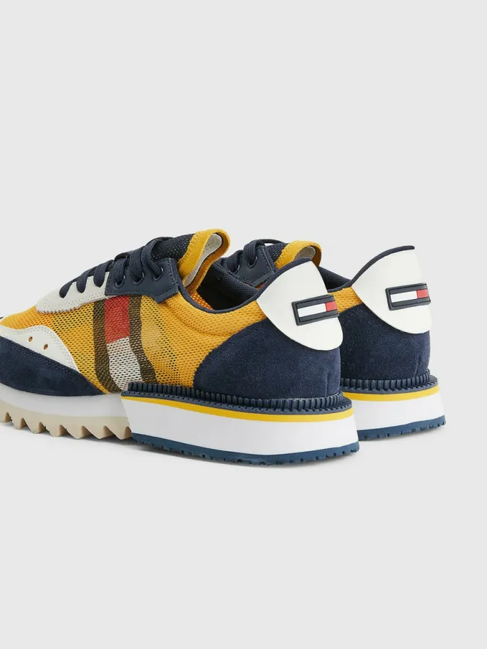 Tommy Hilfiger Mixed Texture Cleat Trainers Twilight Navy Mens Casual Shoes Gift Ideas