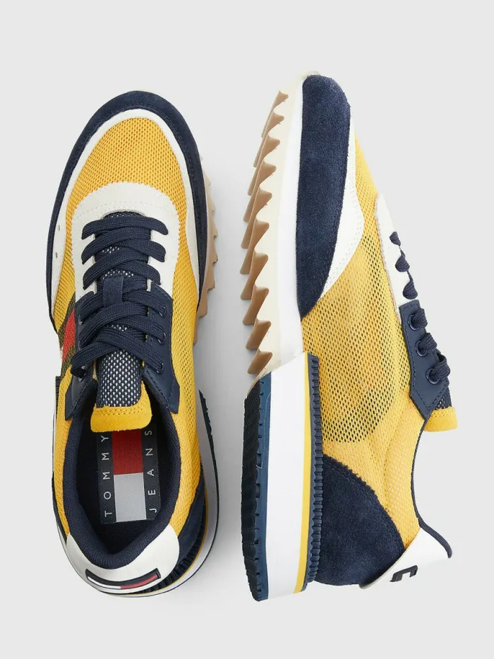 Tommy Hilfiger Mixed Texture Cleat Trainers Twilight Navy Mens Casual Shoes Gift Ideas