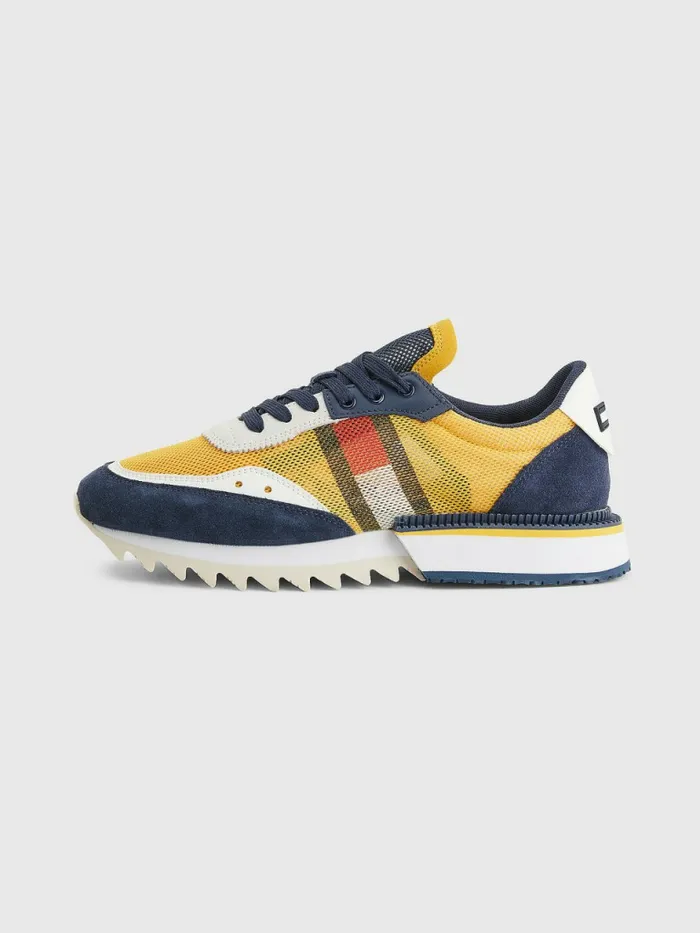 Tommy Hilfiger Mixed Texture Cleat Trainers Twilight Navy Mens Casual Shoes Gift Ideas