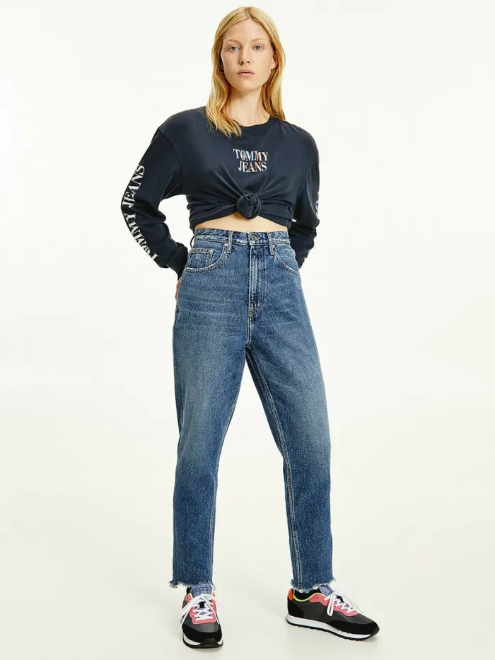 Tommy Hilfiger Mom Ultra High Rise Tapered Hemp Jeans Denim Dark Womens Jeans On Sale Tommy Hilfiger Mom Ultra High Rise Tapered Hemp Jeans Denim Dark Womens Jeans On Sale