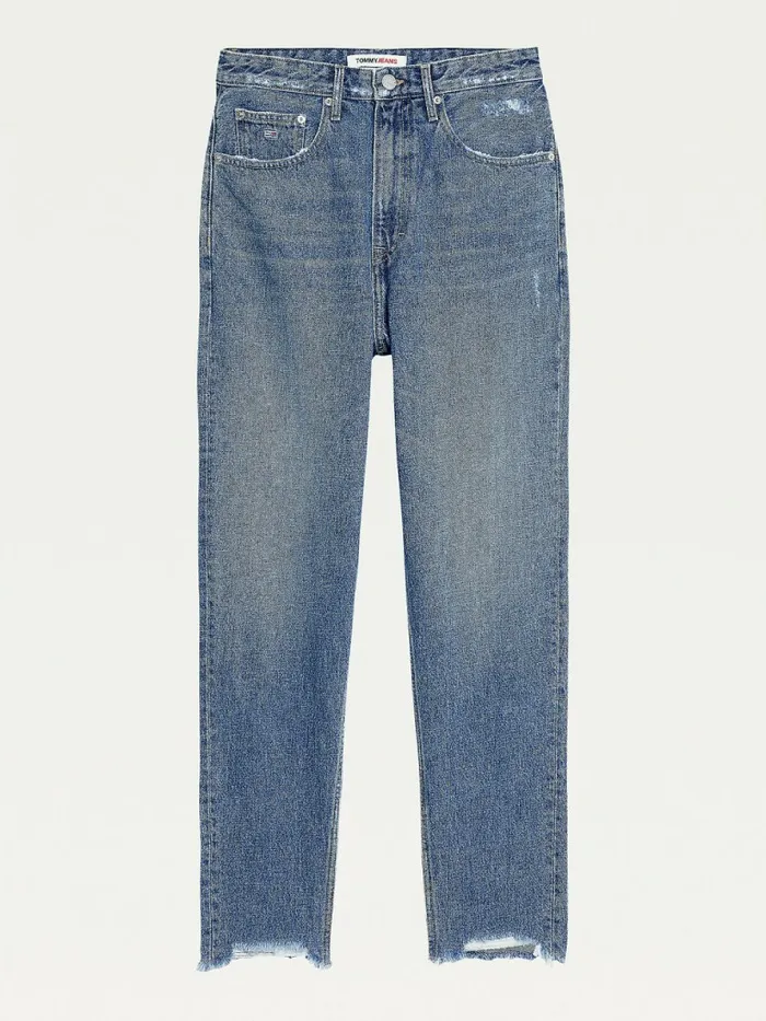 Tommy Hilfiger Mom Ultra High Rise Tapered Hemp Jeans Denim Dark Womens Jeans On Sale