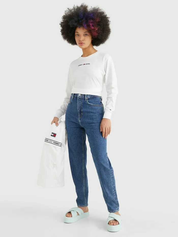 Tommy Hilfiger Mom Ultra High Rise Tapered Jeans Denim Dark Womens Jeans Online