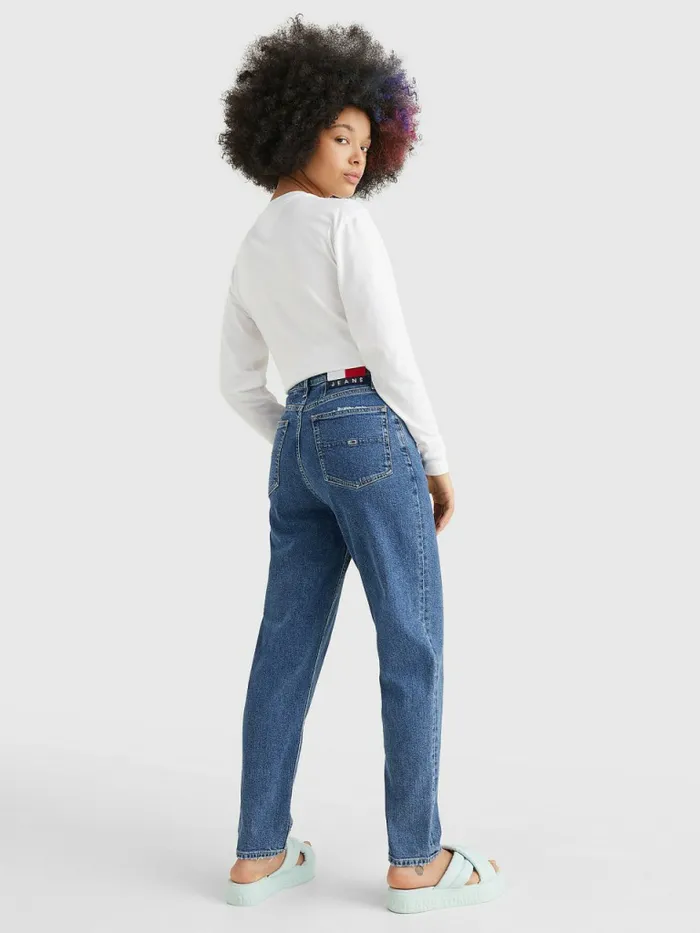 Tommy Hilfiger Mom Ultra High Rise Tapered Jeans Denim Dark Womens Jeans Online