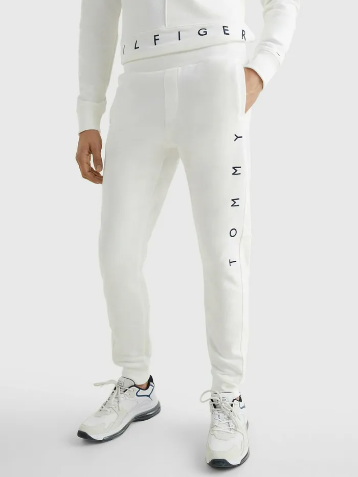 Tommy Hilfiger Mono Flag Joggers Ecru Mens Tracksuits Gift 4 You