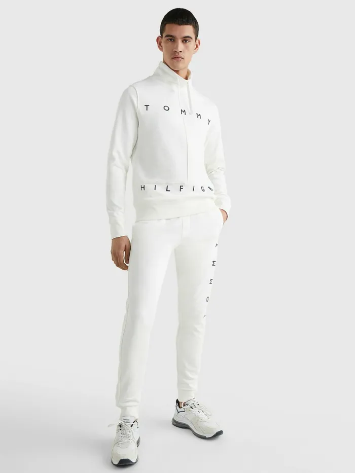 Tommy Hilfiger Mono Flag Joggers Ecru Mens Tracksuits Gift 4 You