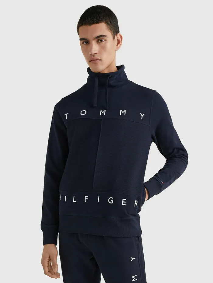 Tommy Hilfiger Mono Flag Mock Turtleneck Sweatshirt Desert Sky Mens Tracksuits Sale Tommy Hilfiger Mono Flag Mock Turtleneck Sweatshirt Desert Sky Mens Tracksuits Sale