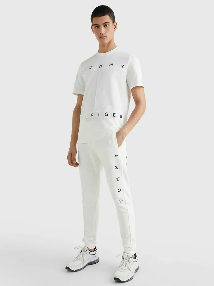 Tommy Hilfiger Mono Flag TShirt Ecru Mens TShirts Online