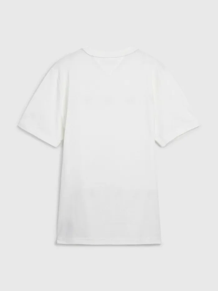 Tommy Hilfiger Mono Flag TShirt Ecru Mens TShirts Online