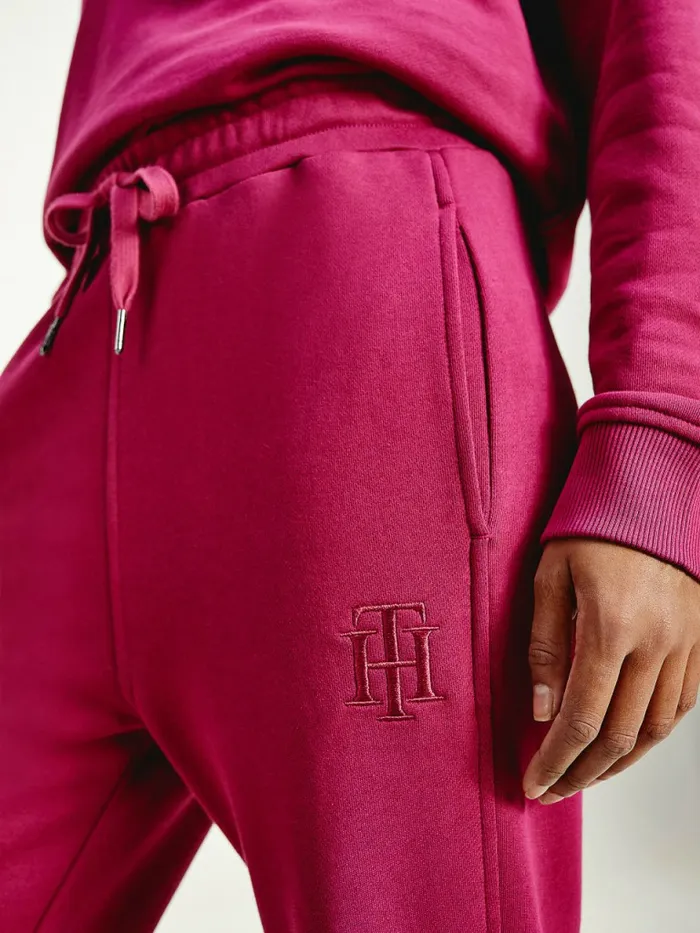 Tommy Hilfiger Monogram Joggers Crimson Ruby Womens Trousers