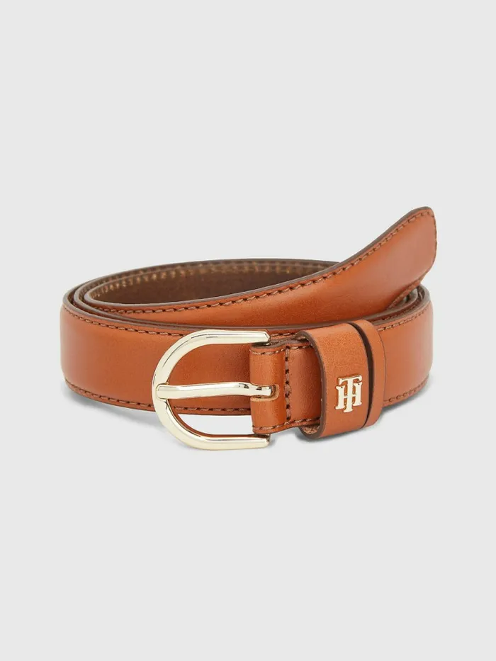 Tommy Hilfiger Monogram Leather Belt Acc Desert Sky Womens Belts Gift 4 You