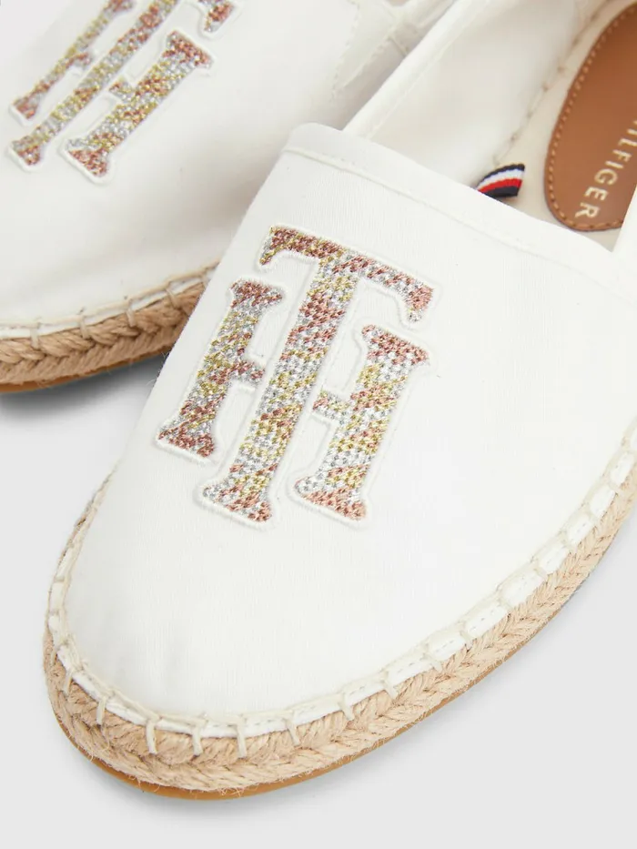 Tommy Hilfiger Monogram Logo Espadrilles Ecru Womens Pumps Popular