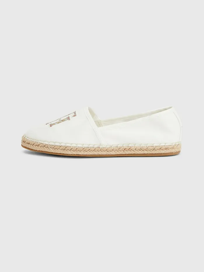 Tommy Hilfiger Monogram Logo Espadrilles Ecru Womens Pumps Popular