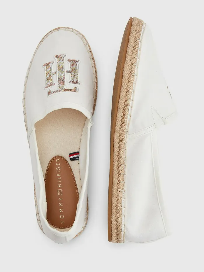 Tommy Hilfiger Monogram Logo Espadrilles Ecru Womens Sandals Cheap On Sale