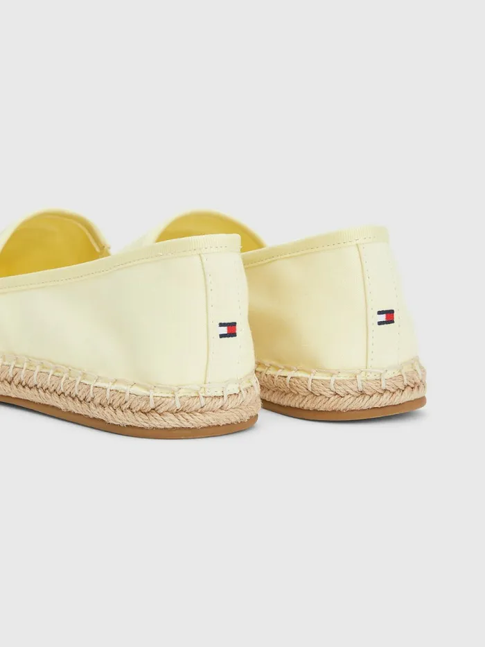 Tommy Hilfiger Monogram Logo Espadrilles Lemon Twist Womens Flat Shoes For Sale