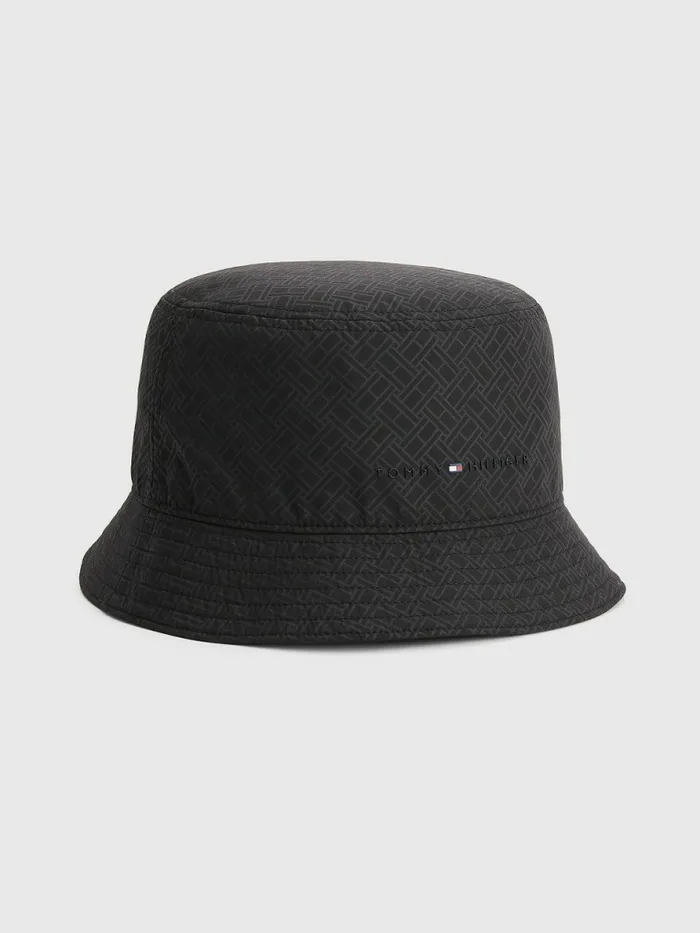 Tommy Hilfiger Monogram Logo Print Bucket Hat Black Mens Hats and Scarves Near Me Tommy Hilfiger Monogram Logo Print Bucket Hat Black Mens Hats and Scarves Near Me