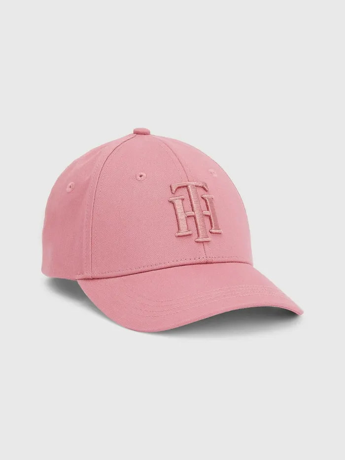 Tommy Hilfiger Monogram Organic Cotton Cap English Pink Womens Hats and Scarves Gift 4 You