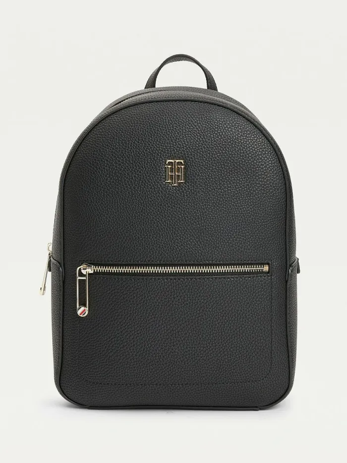 Tommy Hilfiger Monogram Plaque Backpack Black Womens Bags Online