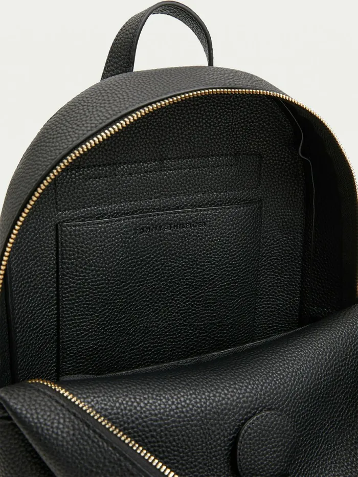 Tommy Hilfiger Monogram Plaque Backpack Black Womens Bags Online