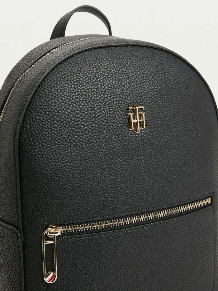 Tommy Hilfiger Monogram Plaque Backpack Black Womens Bags Online