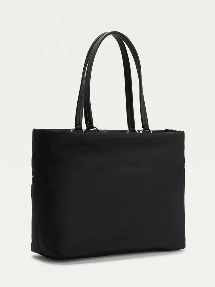 Tommy Hilfiger Monogram Plaque Tote Bag Black Womens Bags Gift for Friend