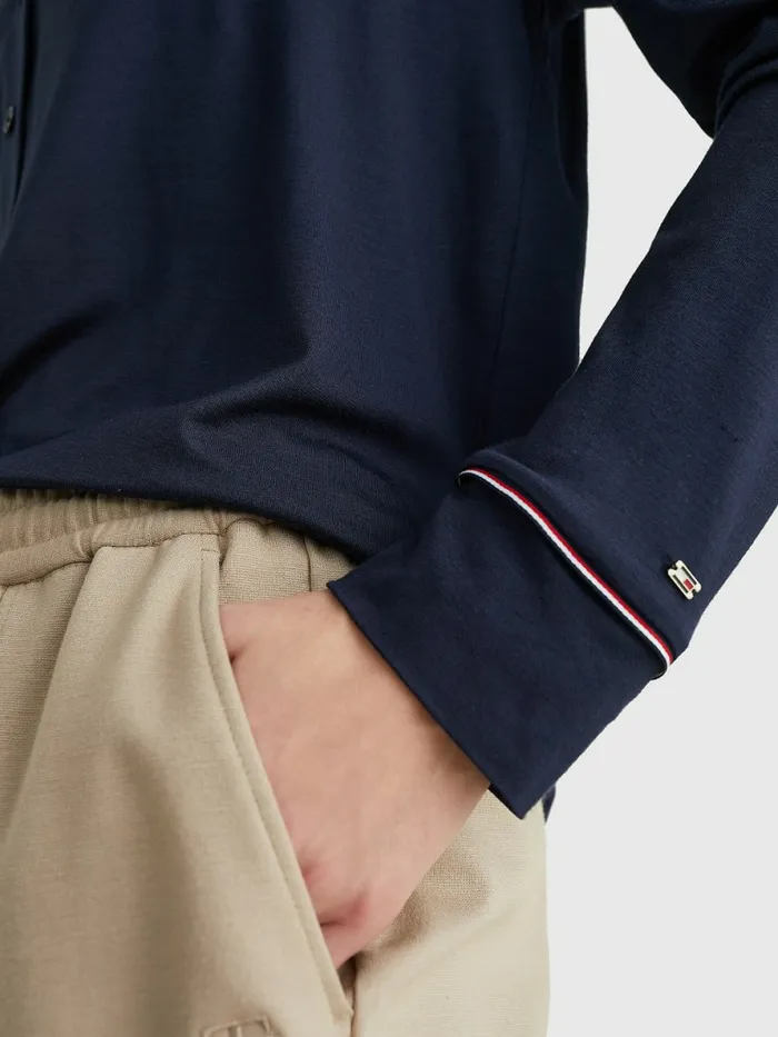 Tommy Hilfiger Monogram Regular Fit Jersey Shirt Desert Sky Womens Shirts and Blouses For Sale