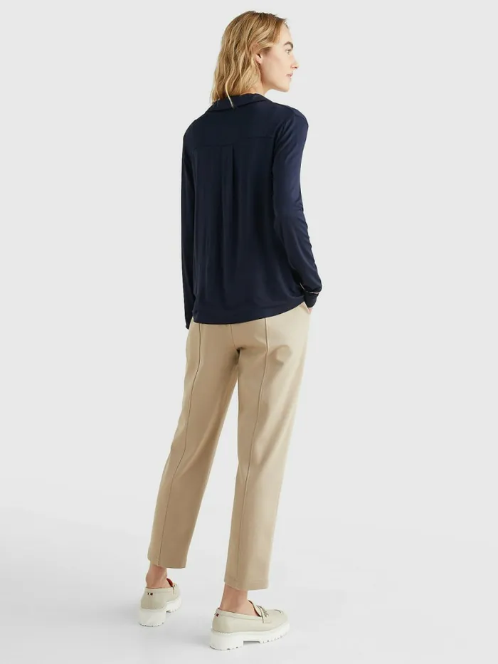 Tommy Hilfiger Monogram Regular Fit Jersey Shirt Desert Sky Womens Shirts and Blouses For Sale