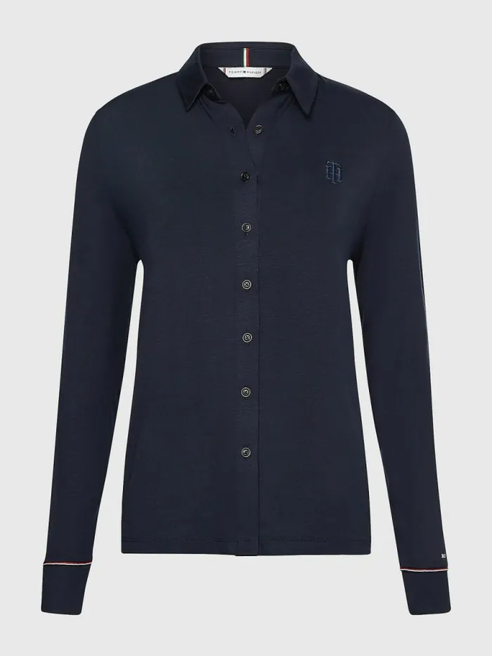 Tommy Hilfiger Monogram Regular Fit Jersey Shirt Desert Sky Womens Shirts and Blouses For Sale