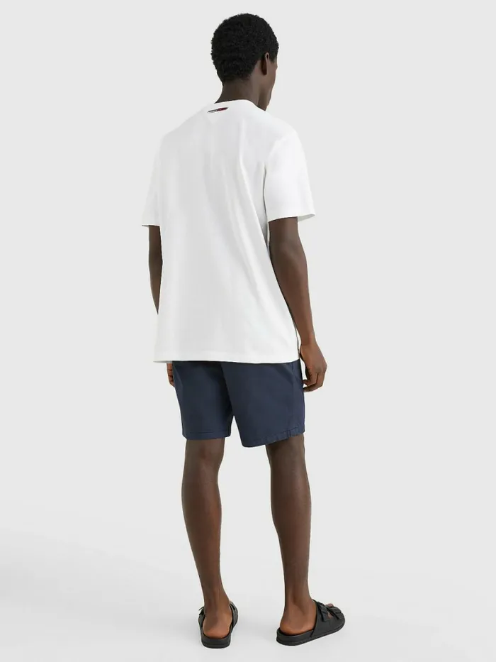 Tommy Hilfiger Motion Flag Embroidery TShirt White Mens TShirts Gift Ideas
