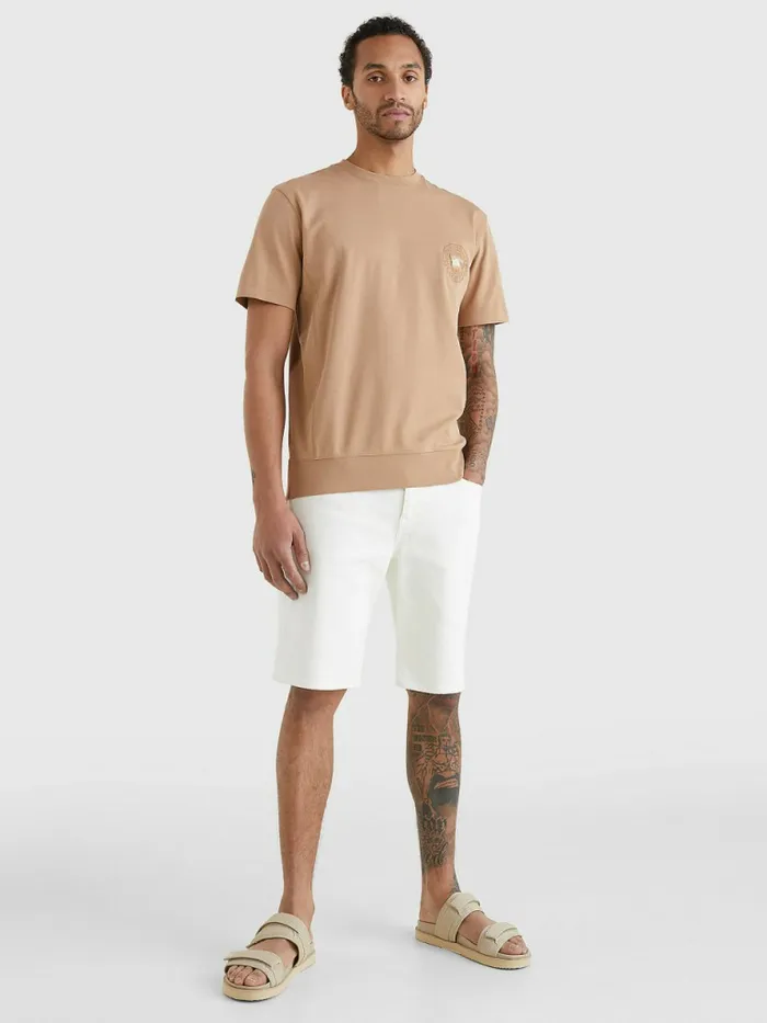 Tommy Hilfiger Motion Flag Logo TShirt Basket Brown Mens TShirts Cheap On Sale