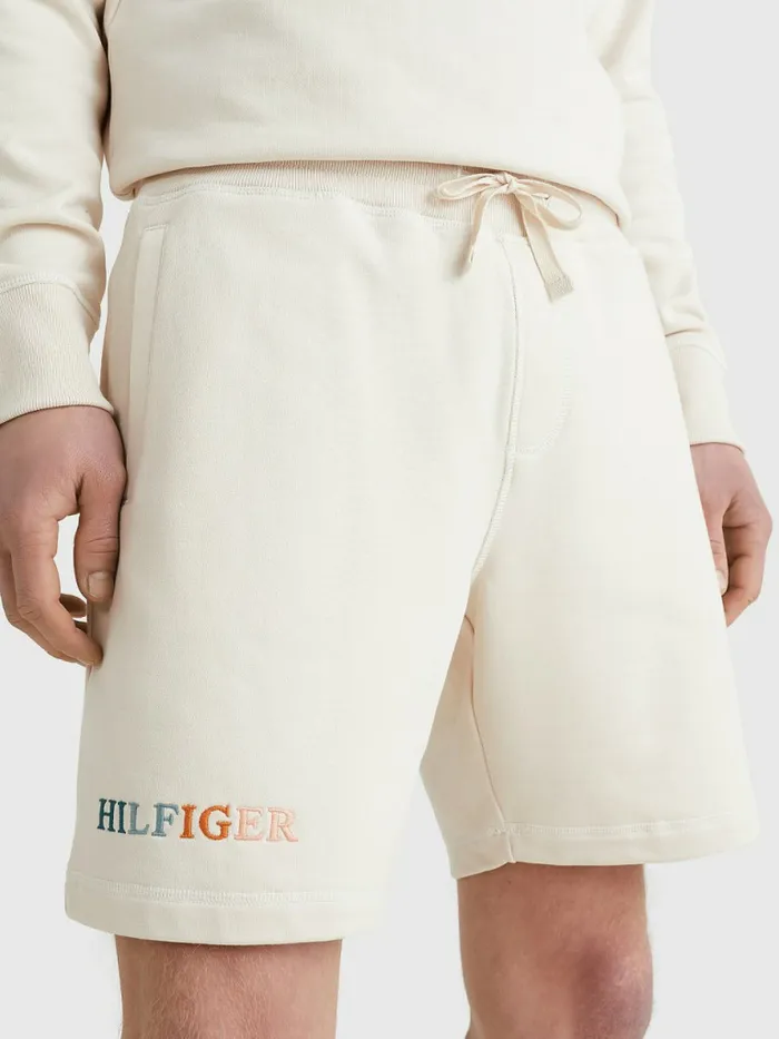 Tommy Hilfiger Multicolour Logo Embroidery Shorts Feather White Mens Tracksuits Gift 4 You Tommy Hilfiger Multicolour Logo Embroidery Shorts Feather White Mens Tracksuits Gift 4 You