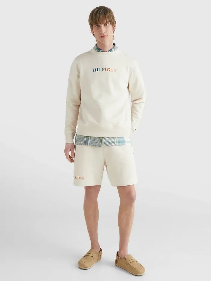 Tommy Hilfiger Multicolour Logo Embroidery Shorts Feather White Mens Tracksuits Gift 4 You