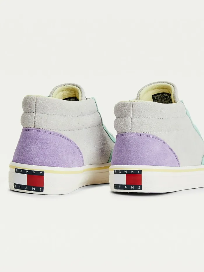 Tommy Hilfiger Multicolour Suede Skate Trainers Light Cast Womens Trainers Fashion