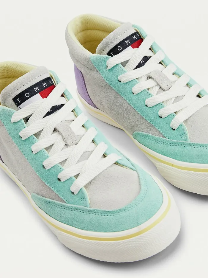 Tommy Hilfiger Multicolour Suede Skate Trainers Light Cast Womens Trainers Fashion