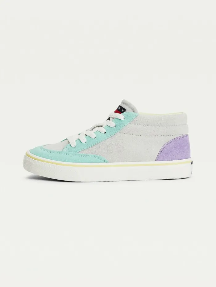 Tommy Hilfiger Multicolour Suede Skate Trainers Light Cast Womens Trainers Fashion