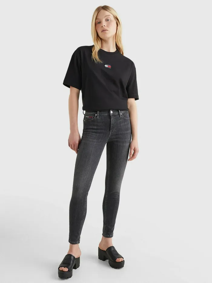 Tommy Hilfiger Nora Mid Rise Skinny Ankle Jeans Denim Black Womens Jeans Fashion