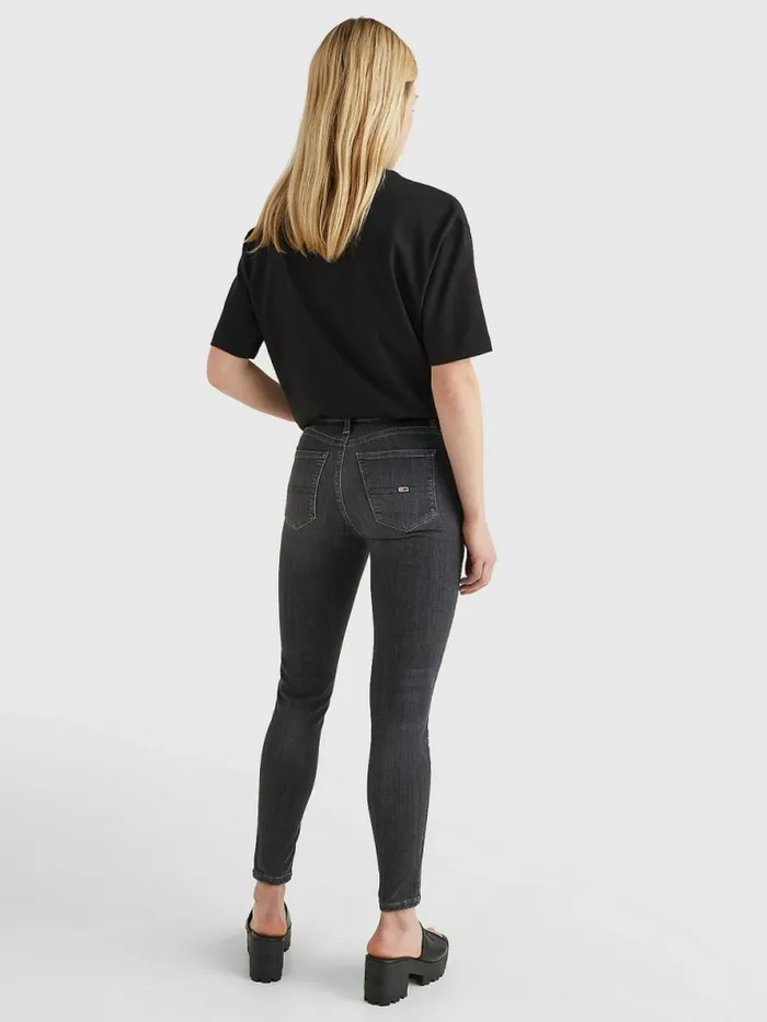 Tommy Hilfiger Nora Mid Rise Skinny Ankle Jeans Denim Black Womens Jeans Fashion