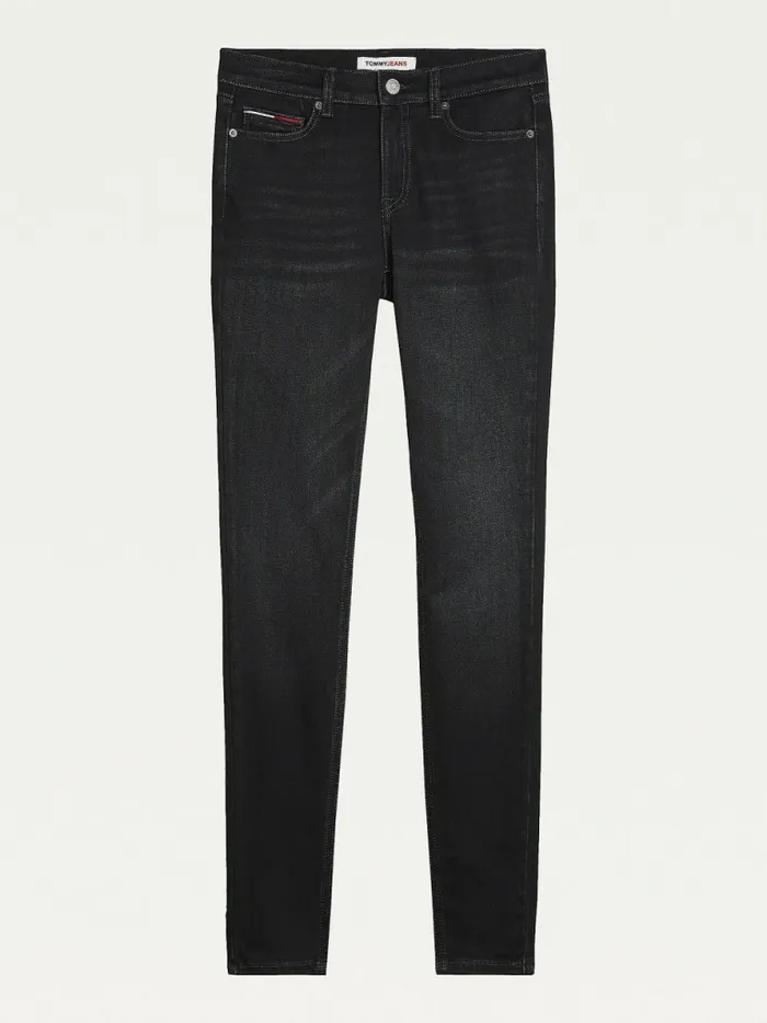 Tommy Hilfiger Nora Mid Rise Skinny Black Jeans Denim Black Womens Jeans Cheap On Sale