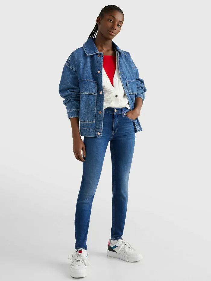 Tommy Hilfiger Nora Mid Rise Skinny Faded Jeans Denim Medium Womens Jeans Gift Ideas