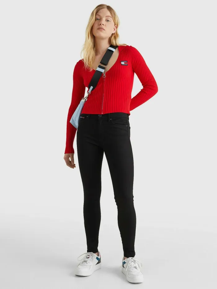 Tommy Hilfiger Nora Mid Rise Skinny Fit Black Jeans Staten Black Stretch Womens Jeans Cheap On Sale